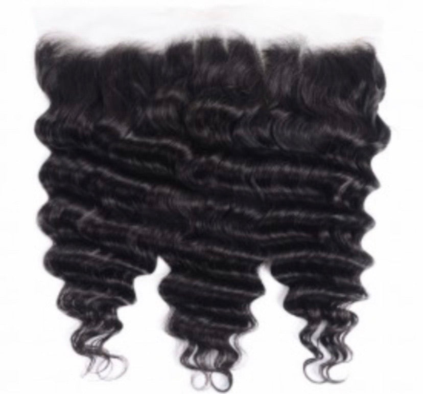 Natural Black Loose Deep Wave Frontals