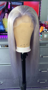 Ash Blonde With Silver Highlights Full Lace Wig