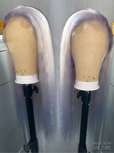 Ash Blonde With Silver Highlights Full Lace Wig