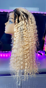 613 pineapple wave Full Lace Wig with black roots