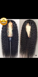 Natural Black Kinky Curly Wave Wig